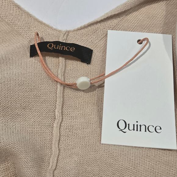 NWT Quince Organic Cotton & Cashmere Blend Ruana Shawl Wrap in Oatmeal, OS - Picture 5 of 7